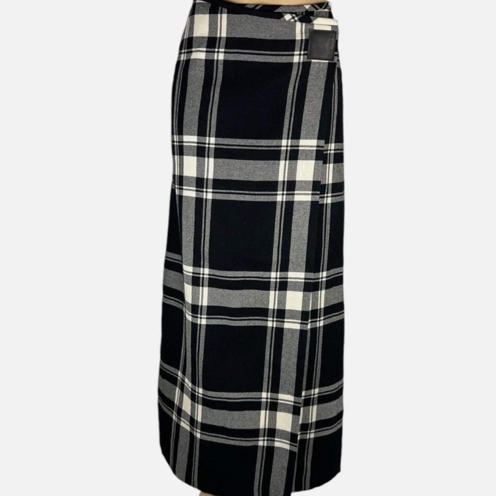 Plaid Black and White Women's Skirt